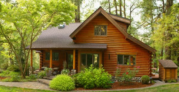 Log Home Exterior Cleaning in Windsor